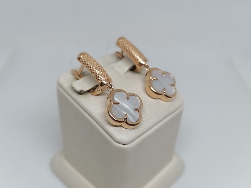 120228 п СЕРЬГИ ПЕРЛАМУТР (Au 585)