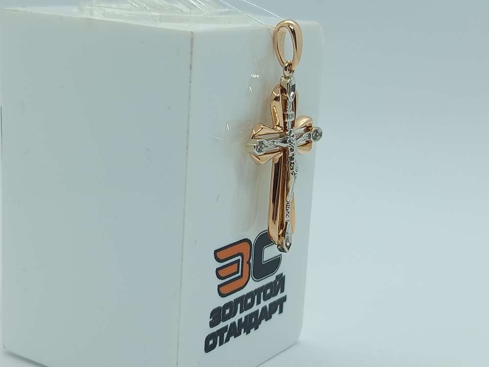 ПОДВЕСКА КРЕСТ с камнями (Au 585)