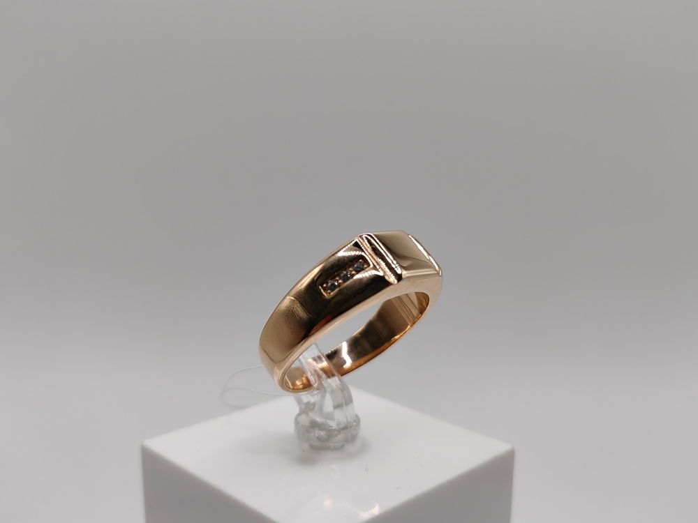 08-510146 КОЛЬЦО ПЕЧАТКА с камнями (Au 585)