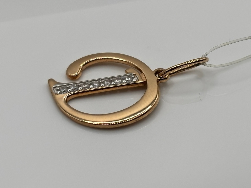 5727 "Д" ПОДВЕСКА БУКВА Д с камнями (Au 585)