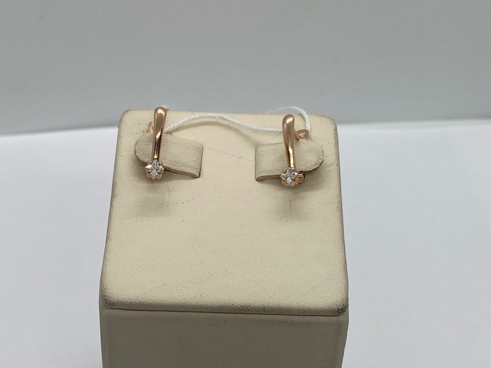 СКМ585 СЕРЬГИ С КАМНЕМ (Au 585)