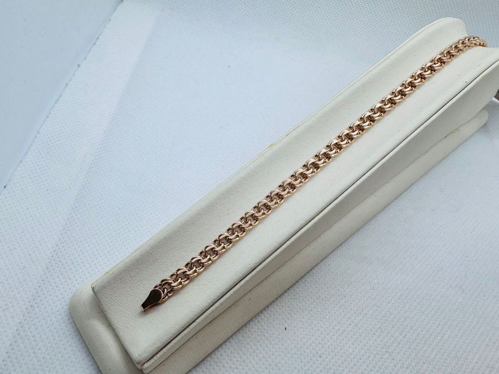 7080200П-20 БРАСЛЕТ ПУСТОТЕЛЫЙ Бисмарк (Au 585)