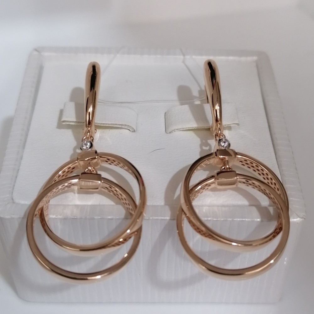 120167 СЕРЬГИ С КАМНЕМ (Au 585)