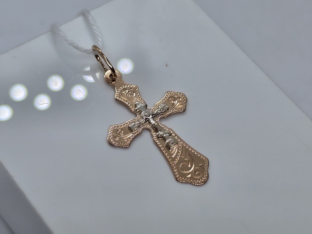 ПОДВЕСКА КРЕСТ БЕЗ КАМНЯ (Au 585)