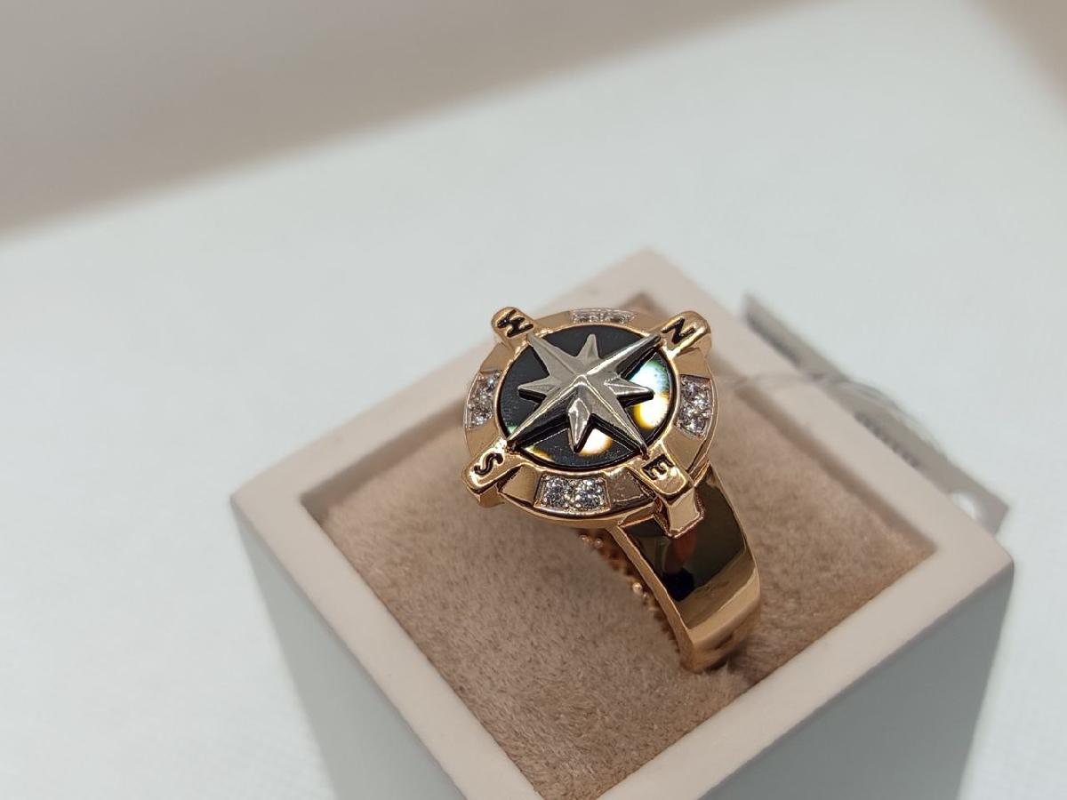 040013 КОЛЬЦО ПЕЧАТКА с камнями (Au 585)