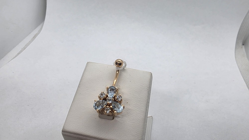 ПИРСИНГ В ПУПОК с камнями (Au 585)