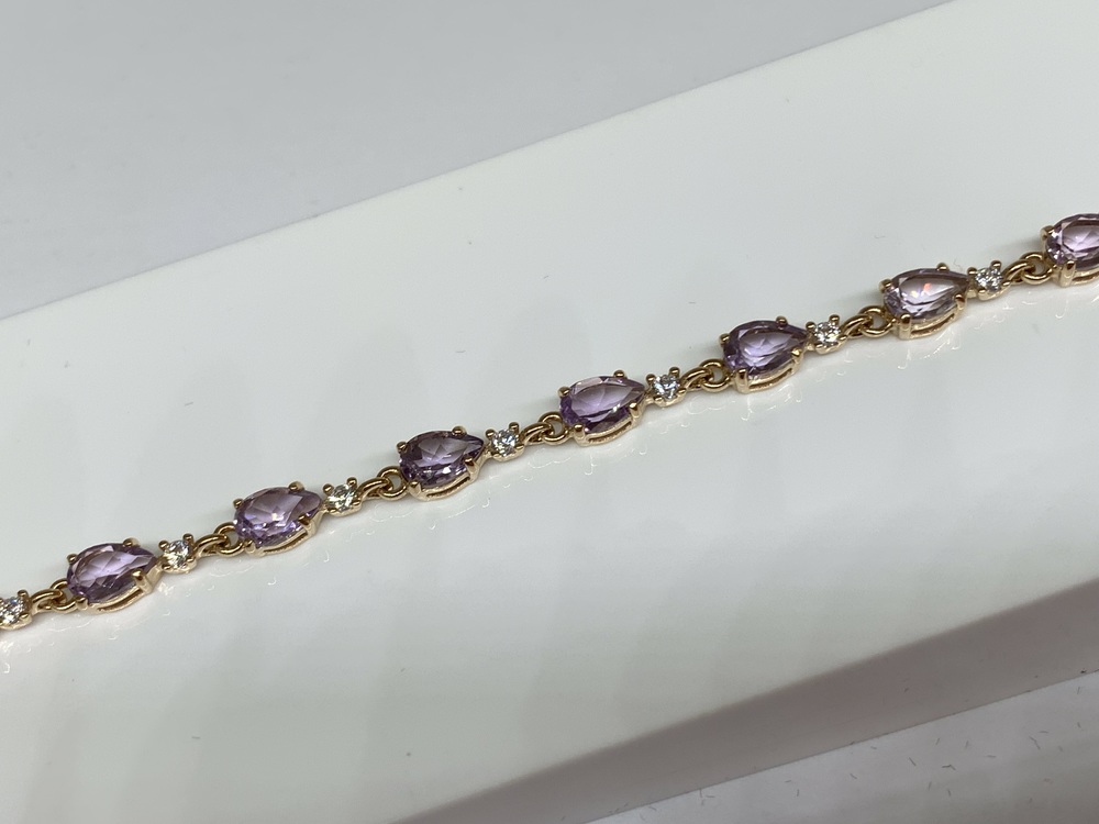 Б585 БРАСЛЕТ С КАМНЯМИ (Au 585)