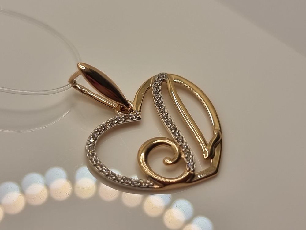 ПОДВЕСКА БУКВА Л с камнями (Au 585)