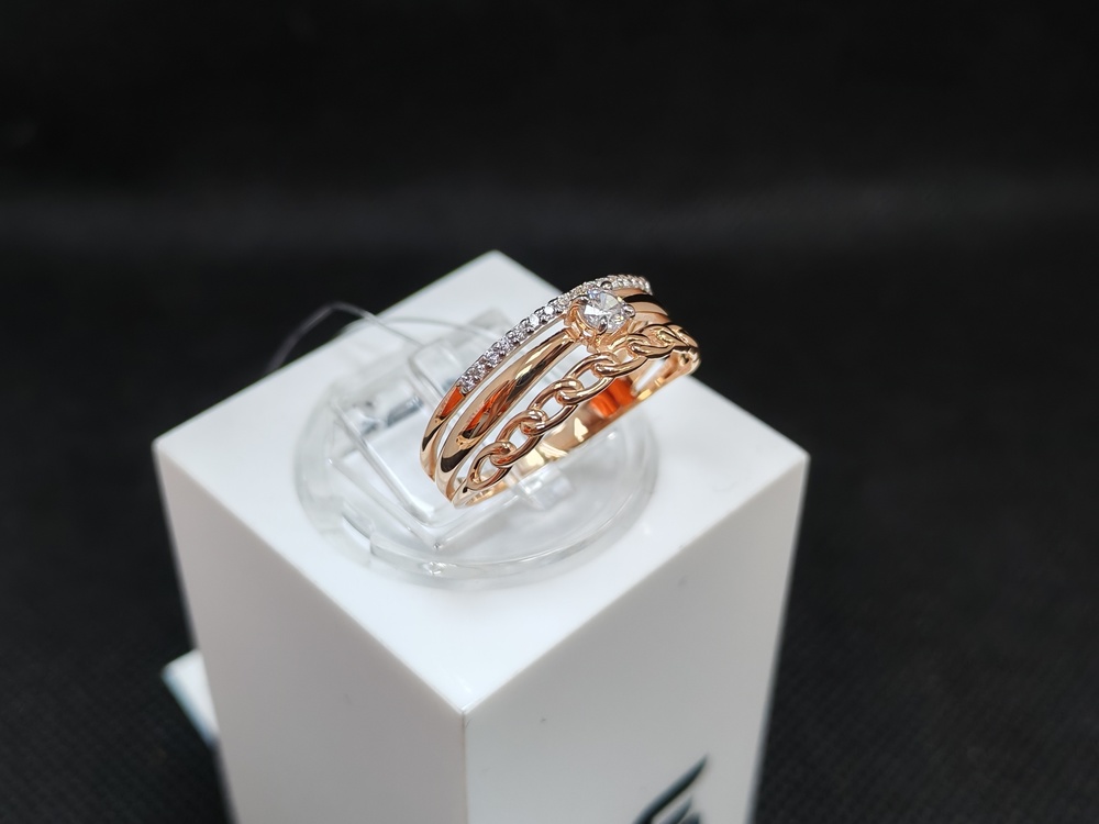 КОЛЬЦО С КАМНЯМИ (Au 585)