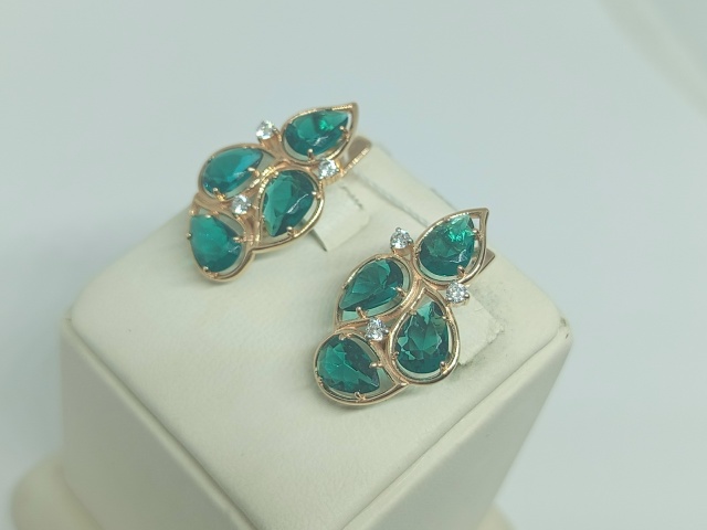 СКМИ585 СЕРЬГИ С КАМНЯМИ (Au 585)