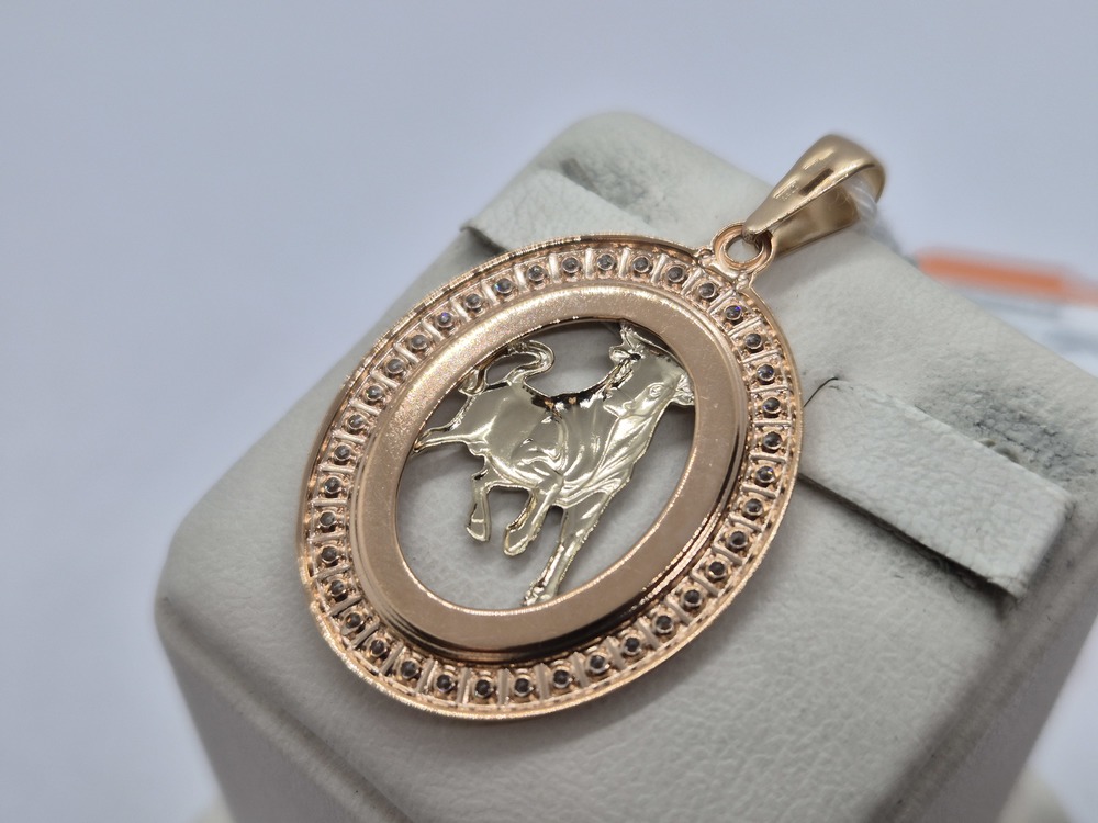 ПОДЗЗТ585 ПОДВЕСКА ЗНАК ЗОДИАКА ТЕЛЕЦ (Au 585)