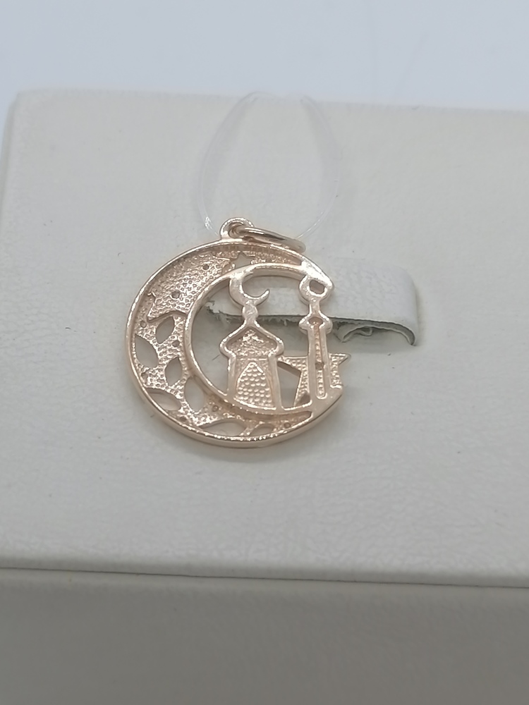 03-2380 ПОДВЕСКА ПОЛУМЕСЯЦ с камнями (Au 585)