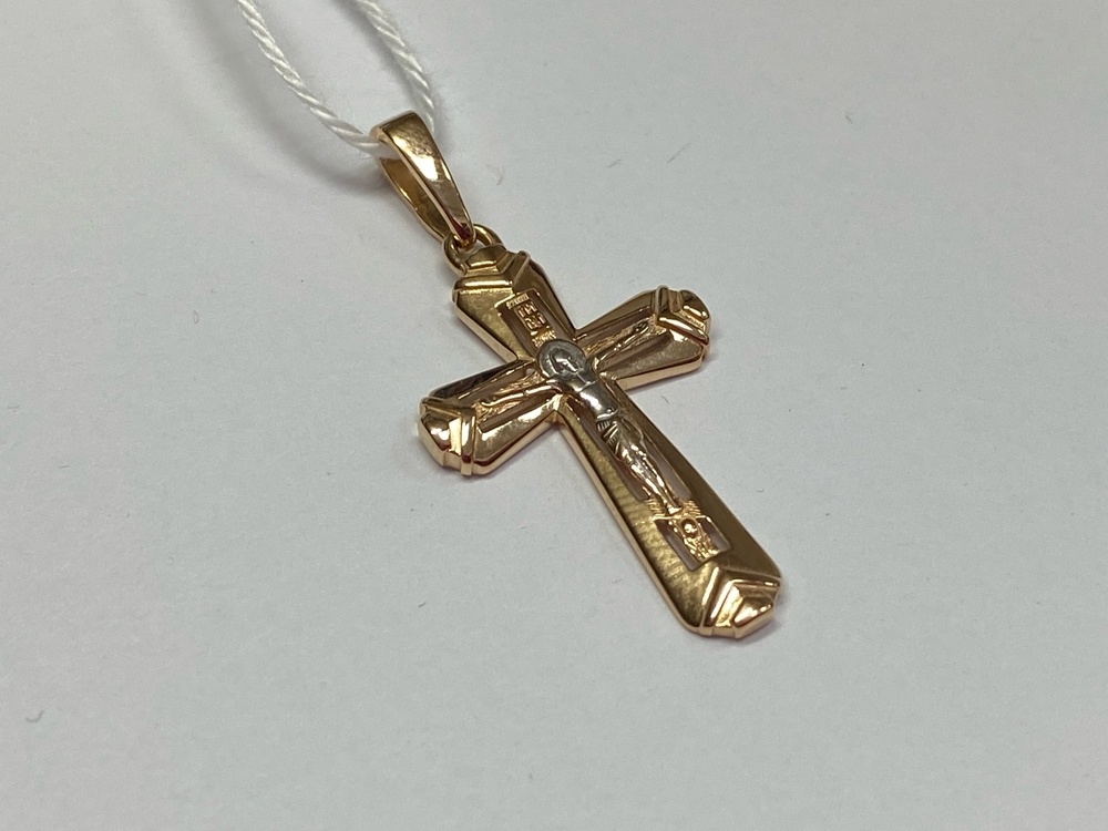 ПОДКБК585 ПОДВЕСКА КРЕСТ БЕЗ КАМНЯ (Au 585)