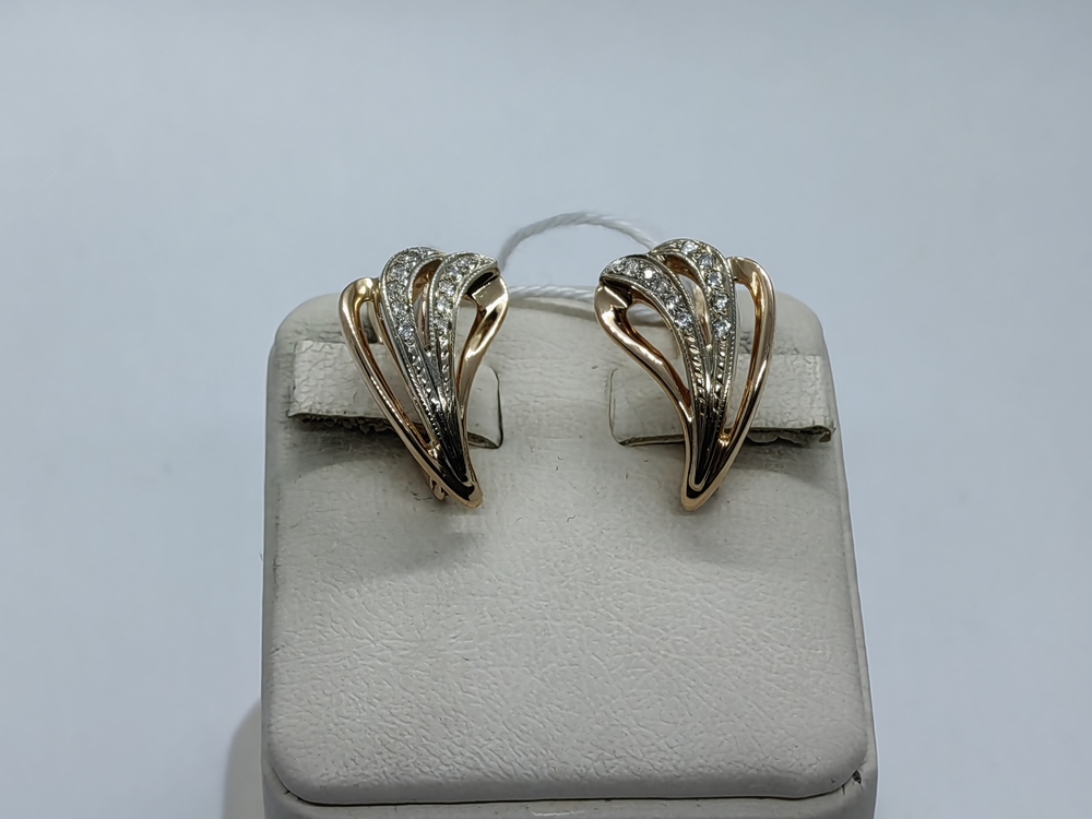 СКМИ585 СЕРЬГИ С КАМНЯМИ (Au 585)