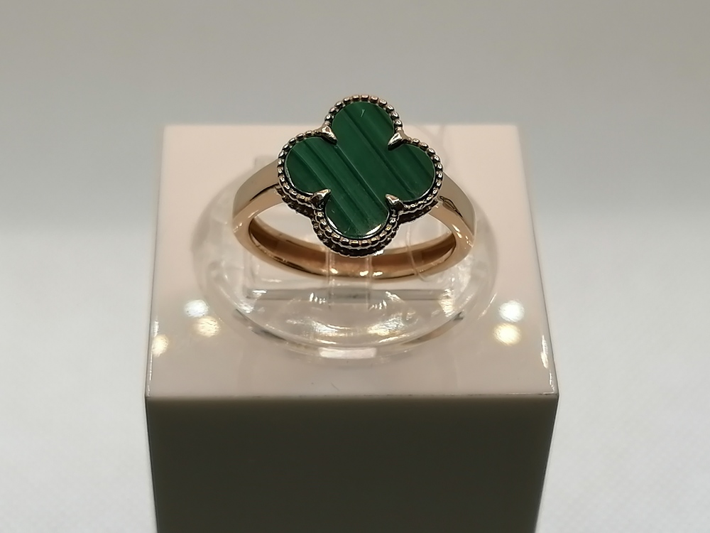 110136 м КОЛЬЦО МАЛАХИТ (Au 585)