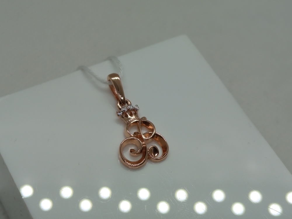 ПОДВЕСКА БУКВА В Au 585