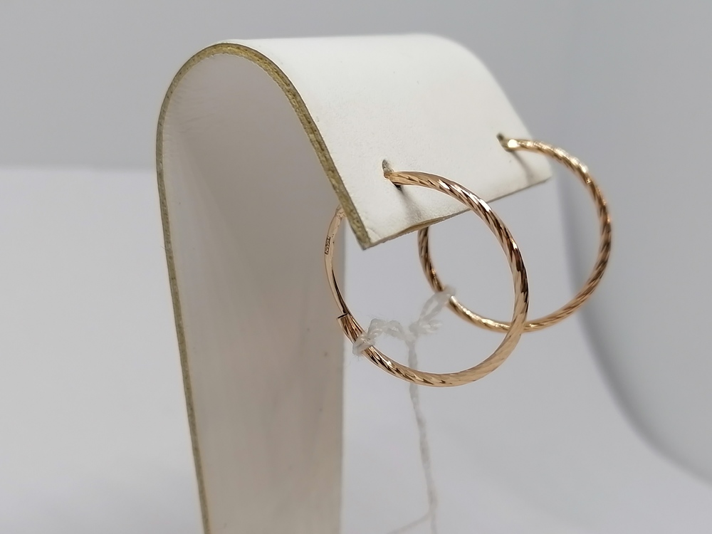 СЕРЬГИ КОНГО Рифленые (Au 585)