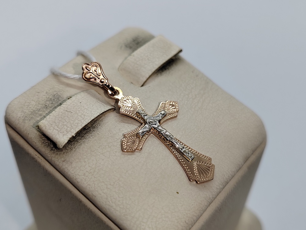 ПОДКБК585 ПОДВЕСКА КРЕСТ БЕЗ КАМНЯ (Au 585)