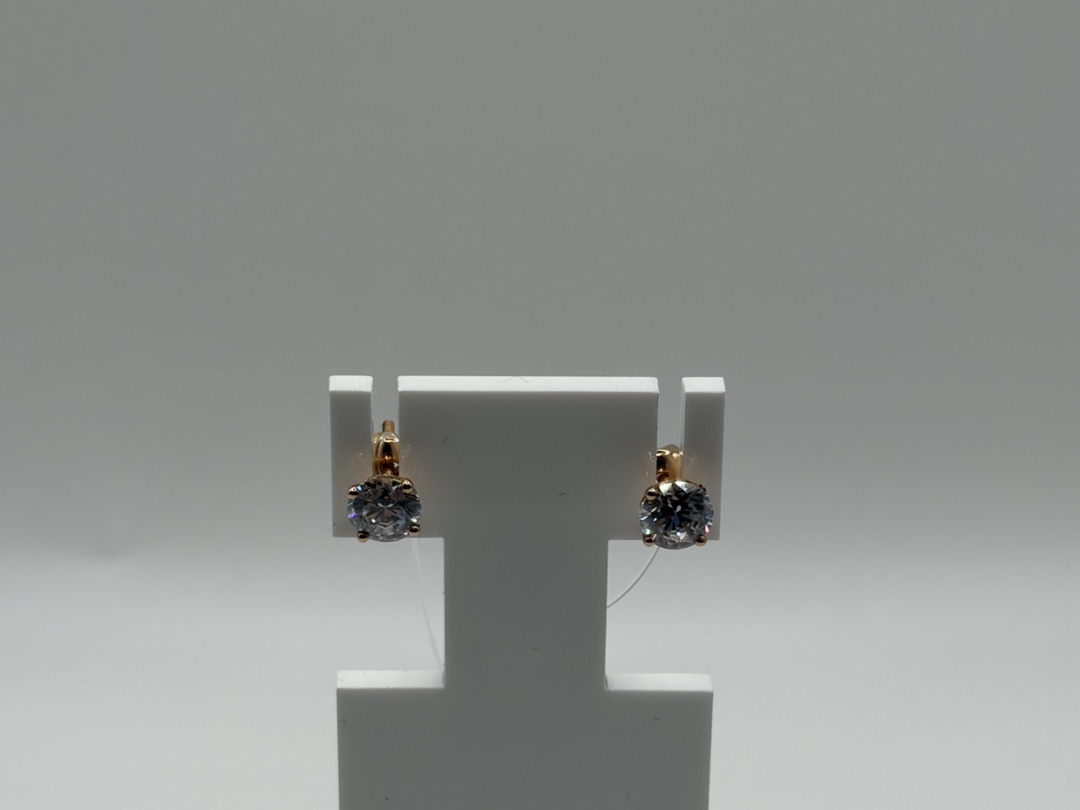 СЕРЬГИ ПУСЕТЫ с камнем (Au 585)