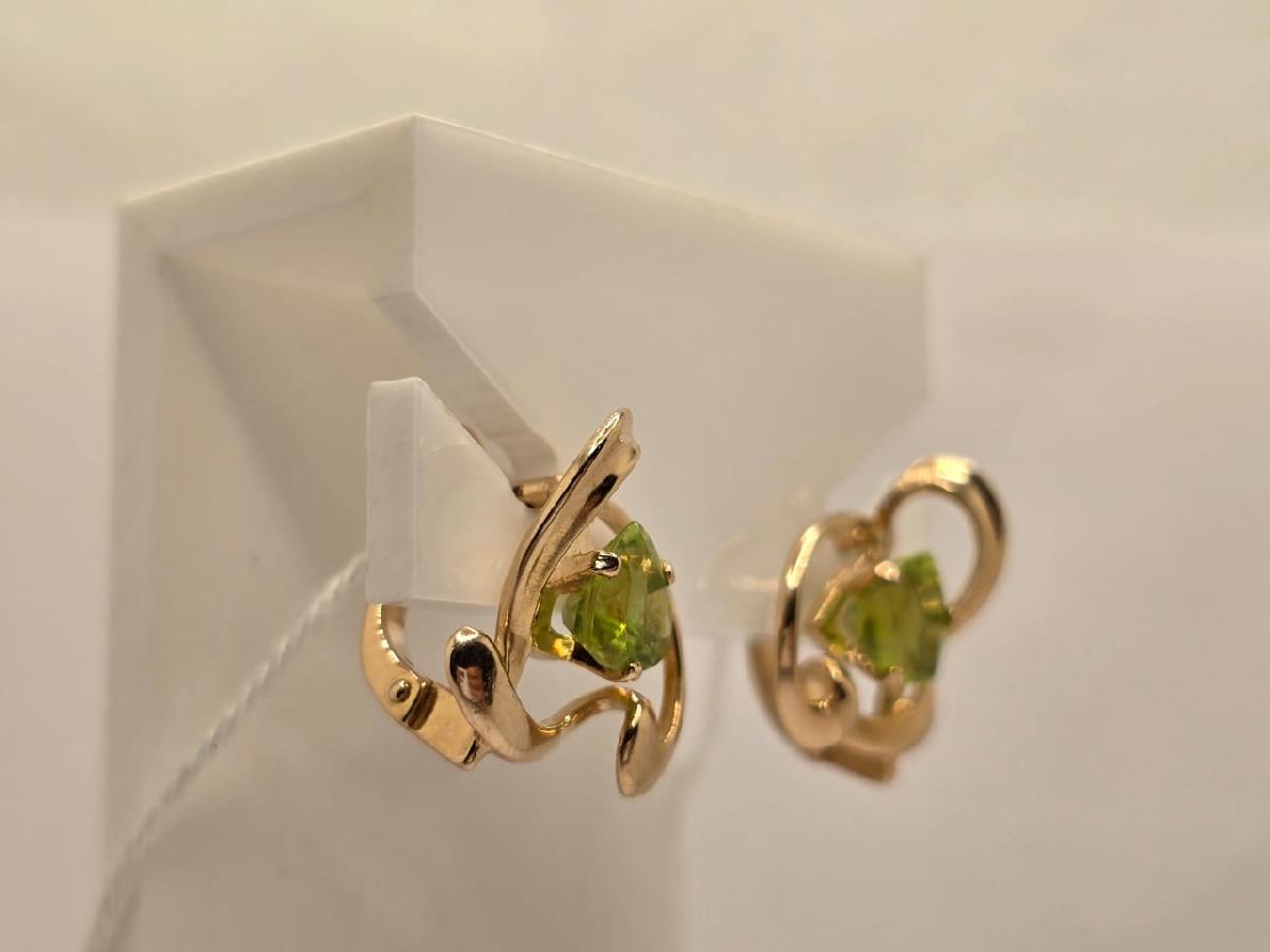 СКМ585 СЕРЬГИ С КАМНЕМ (Au 585)