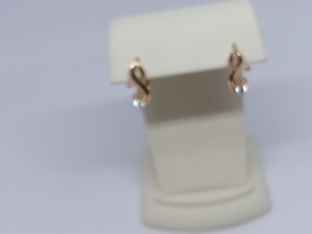 СКМ585 СЕРЬГИ С КАМНЕМ (Au 585)