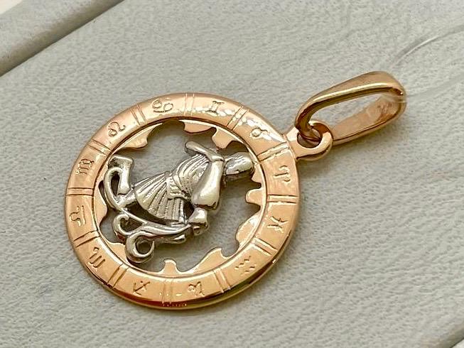 5235/водолей ПОДВЕСКА ЗНАК ЗОДИАКА ВОДОЛЕЙ (Au 585)