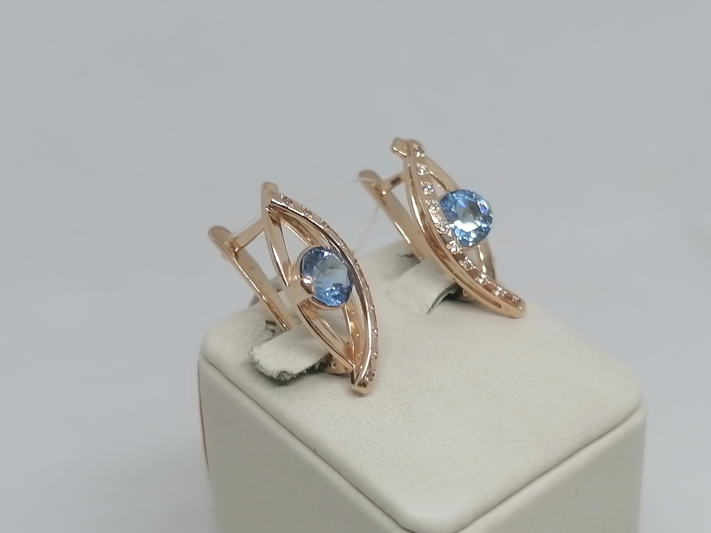 СКМИ585 СЕРЬГИ С КАМНЯМИ (Au 585)