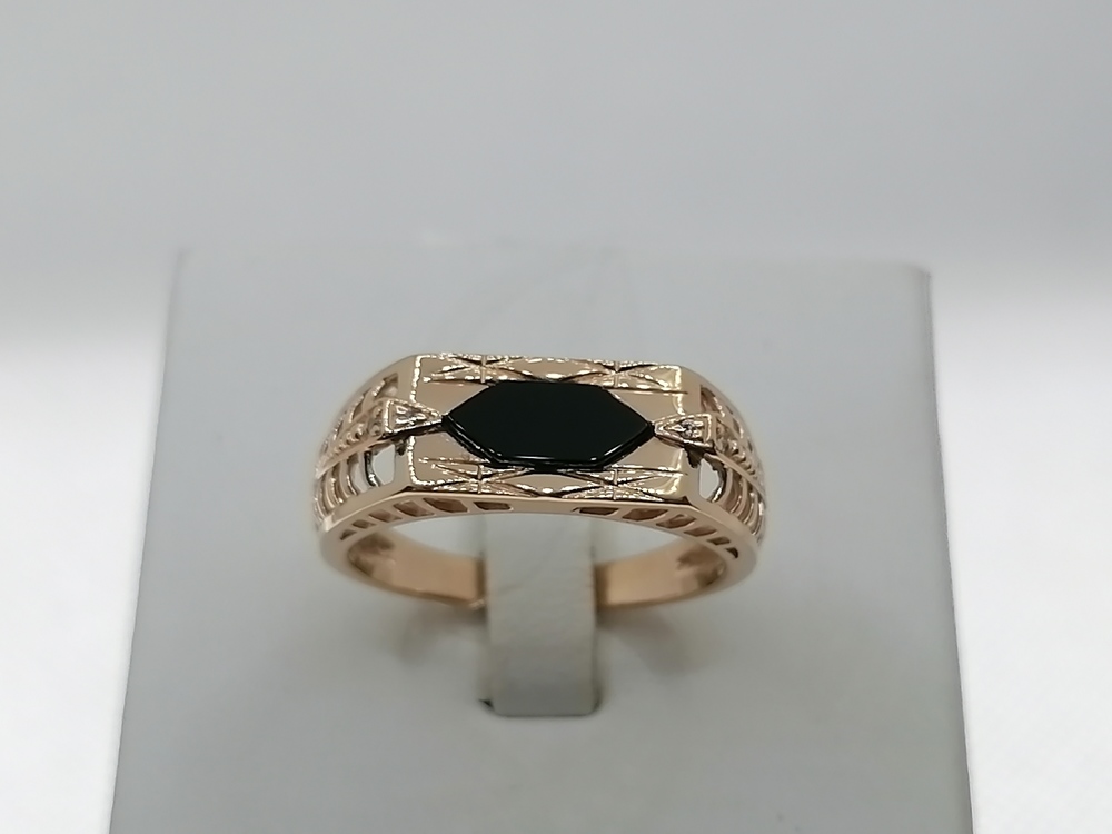 КОЛЬЦО ПЕЧАТКА с камнями (Au 585)