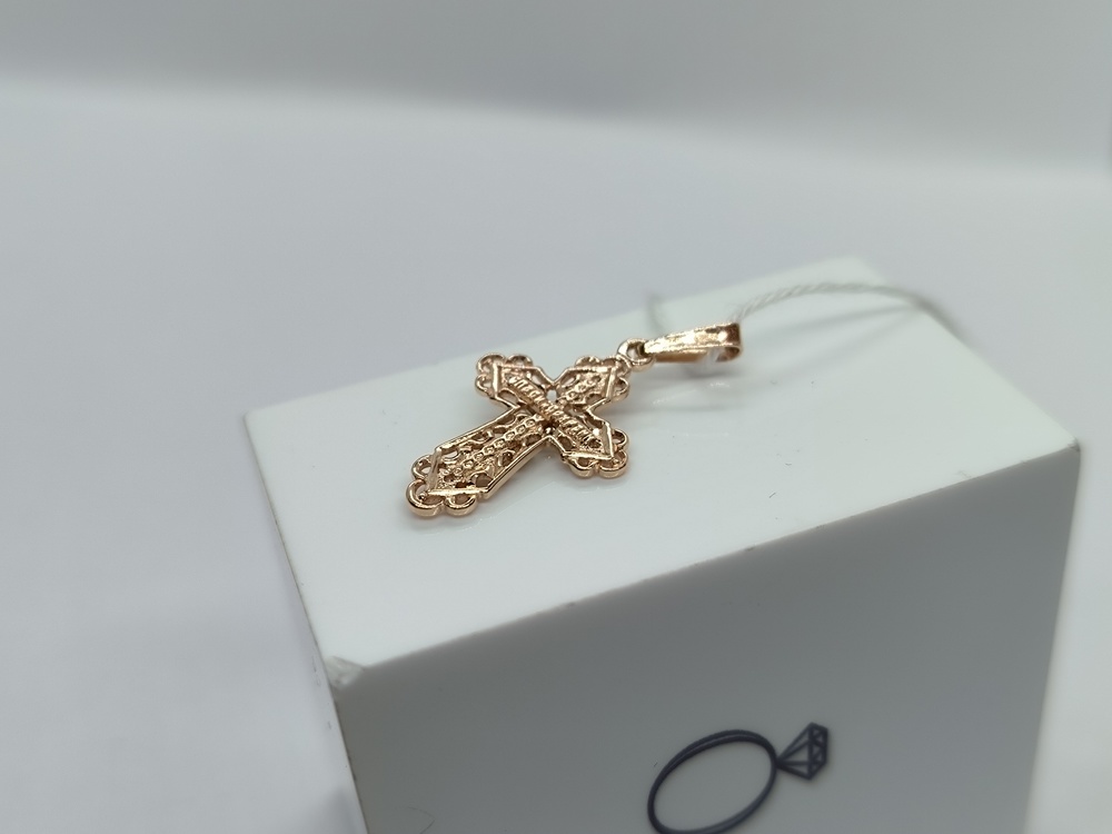 ПОДККИ585 ПОДВЕСКА КРЕСТ С КАМНЯМИ (Au 585)