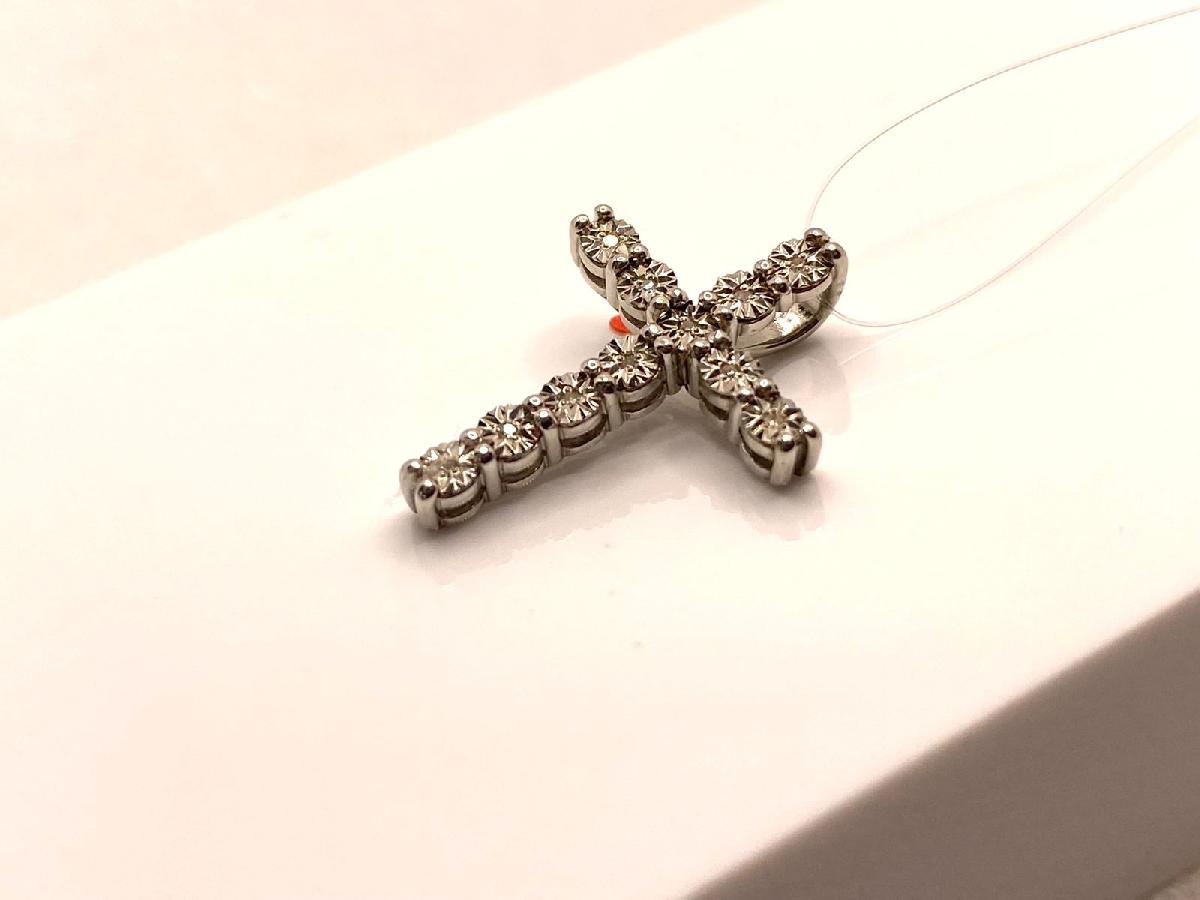 ПОДВЕСКА КРЕСТ Бриллиант (Ag 925)