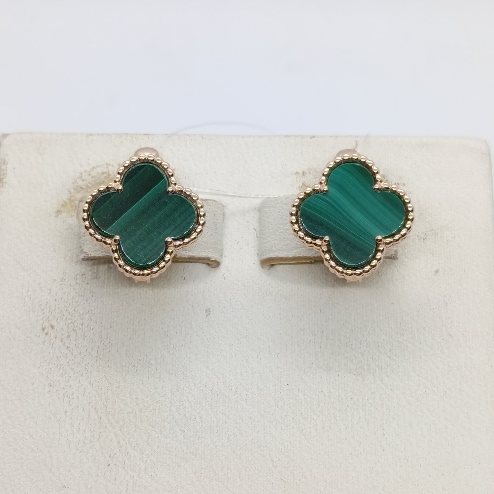 СЕРЬГИ МАЛАХИТ (Au 585)