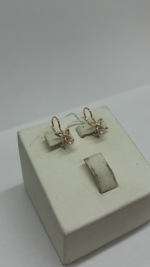 СКМ585 СЕРЬГИ С КАМНЕМ (Au 585)