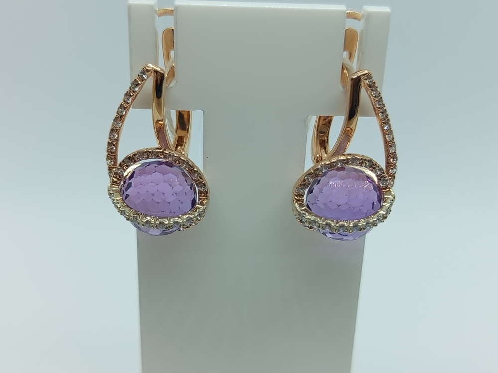 СКМИ585 СЕРЬГИ С КАМНЯМИ (Au 585)