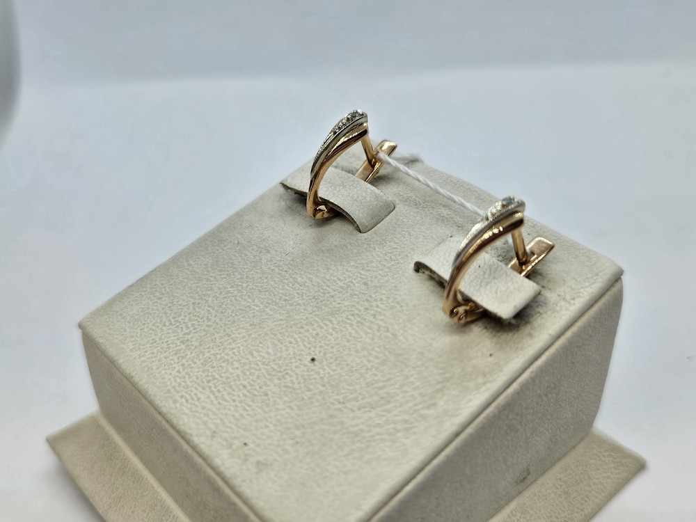 СКМ585 СЕРЬГИ С КАМНЕМ (Au 585)