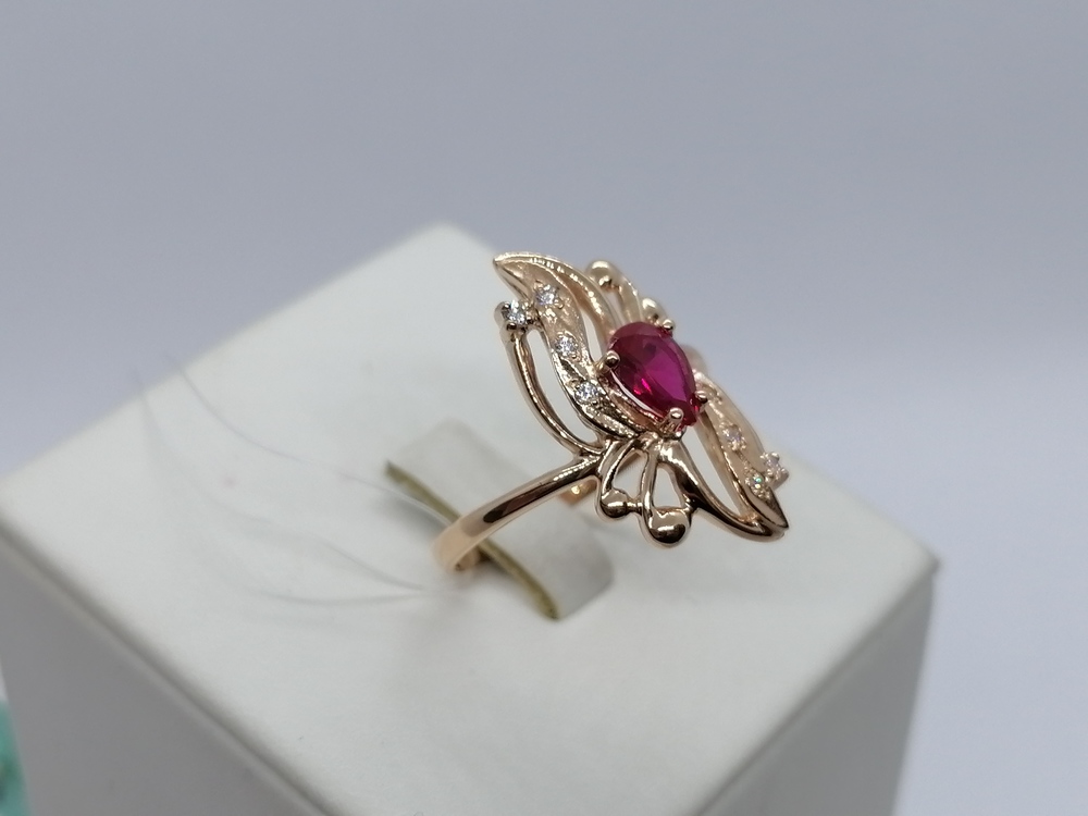 КОЛЬЦО С КАМНЯМИ (Au 585)