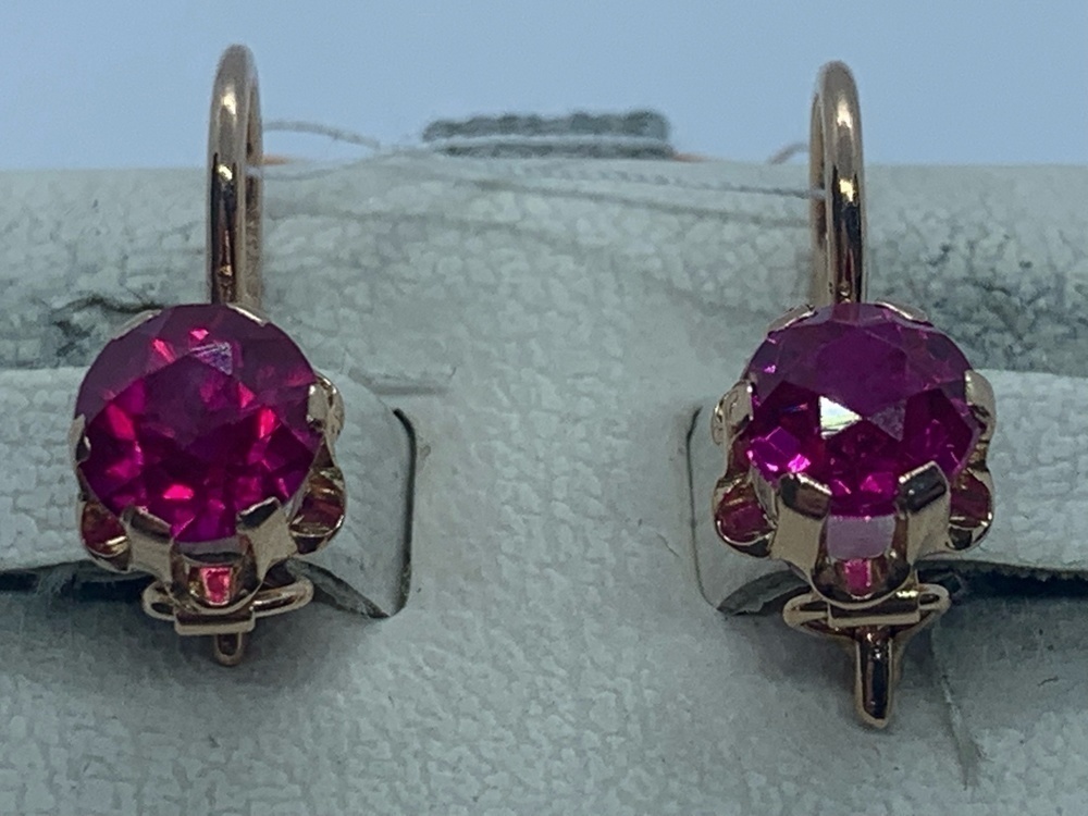 СКМ583 СЕРЬГИ С КАМНЕМ (Au 583)