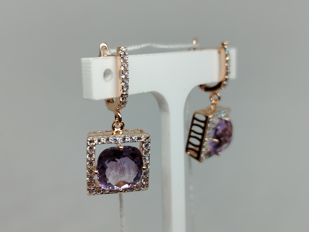 СКМИ585 СЕРЬГИ С КАМНЯМИ (Au 585)