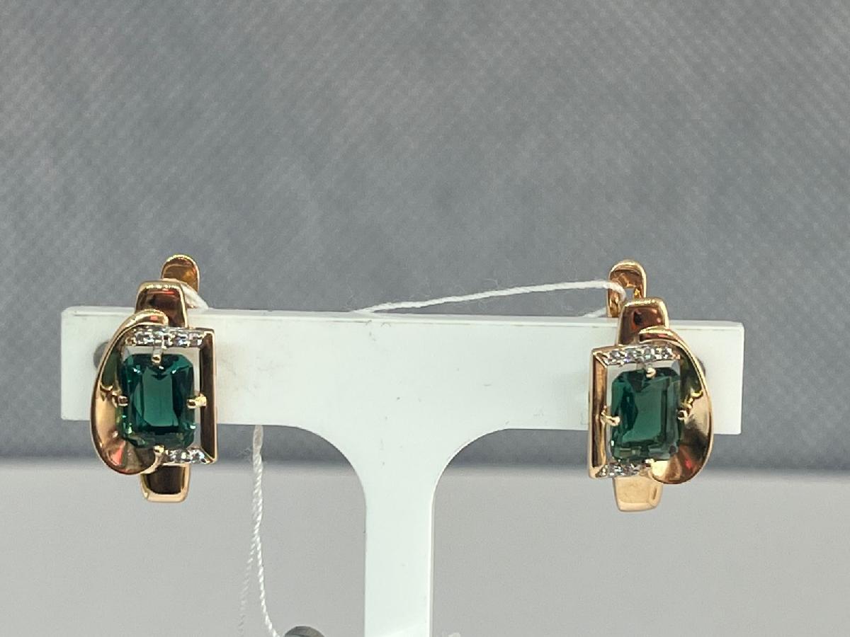 СКМИ585 СЕРЬГИ С КАМНЯМИ (Au 585)