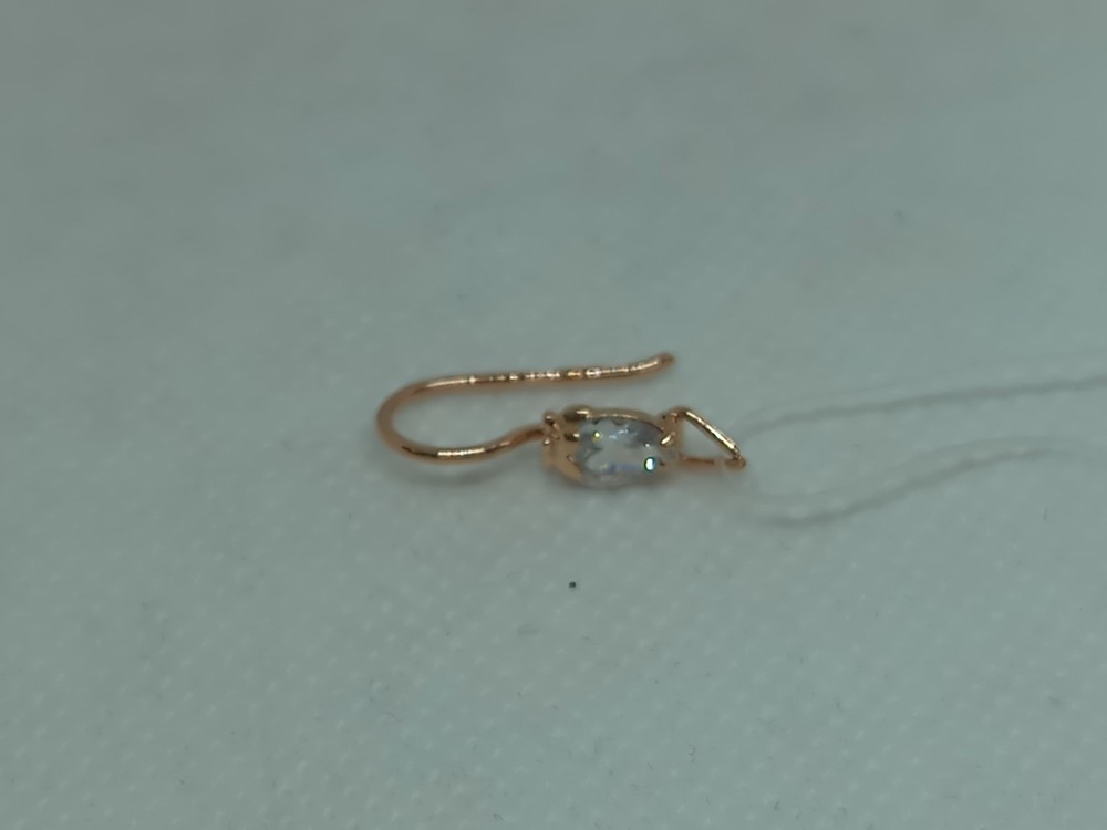 СЕРЬГИ ПЕТЕЛЬКА с камнем (Au 585)