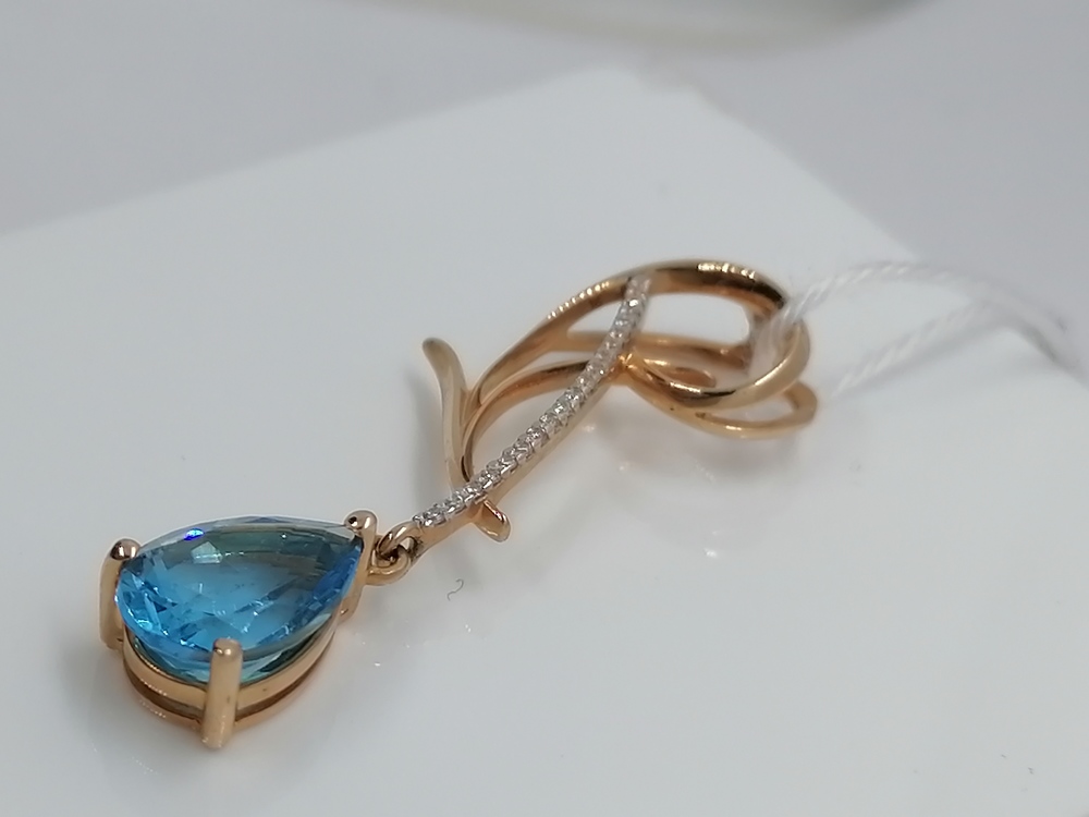 ПОДКМИ585 ПОДВЕСКА С КАМНЯМИ (Au 585)