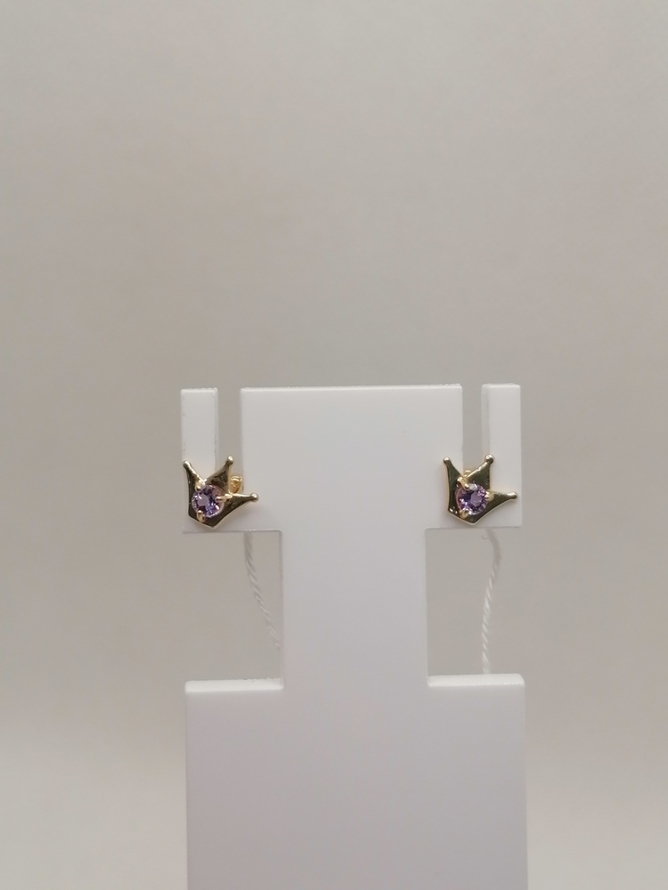 СЕРЬГИ ПУСЕТЫ с камнем (Au 585)