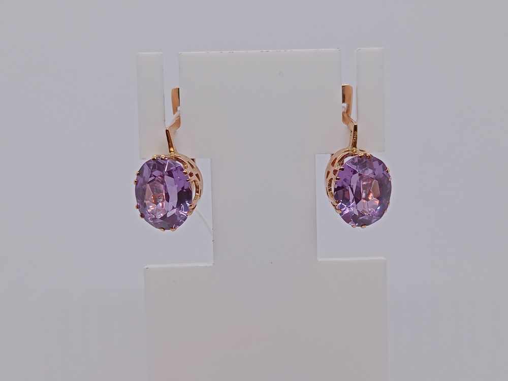 СКМ583 СЕРЬГИ С КАМНЕМ (Au 583)