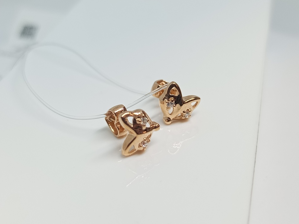 СЕРЬГИ ПУСЕТЫ с камнями (Au 585)