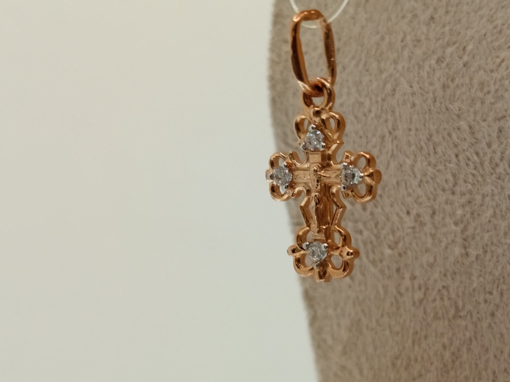 ПОДВЕСКА КРЕСТ с камнями (Au 585)