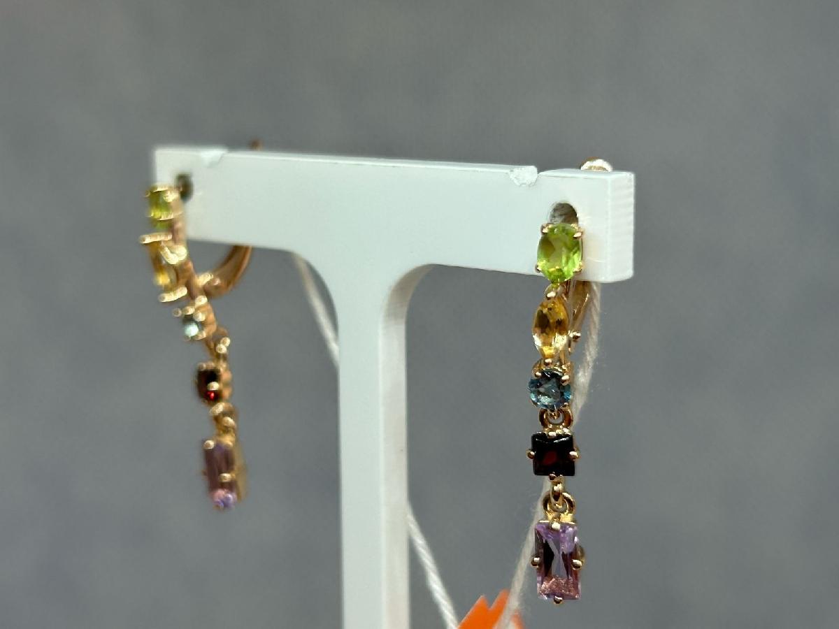 СКМИ585 СЕРЬГИ С КАМНЯМИ (Au 585)