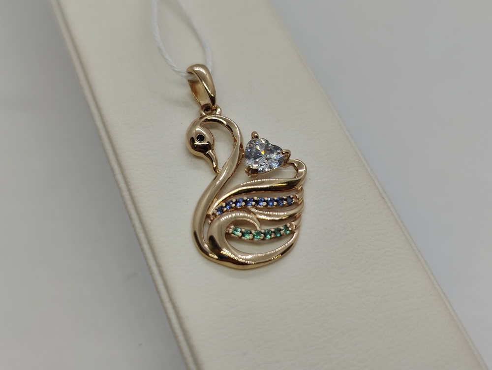 ПОДКМИ585 ПОДВЕСКА С КАМНЯМИ (Au 585)