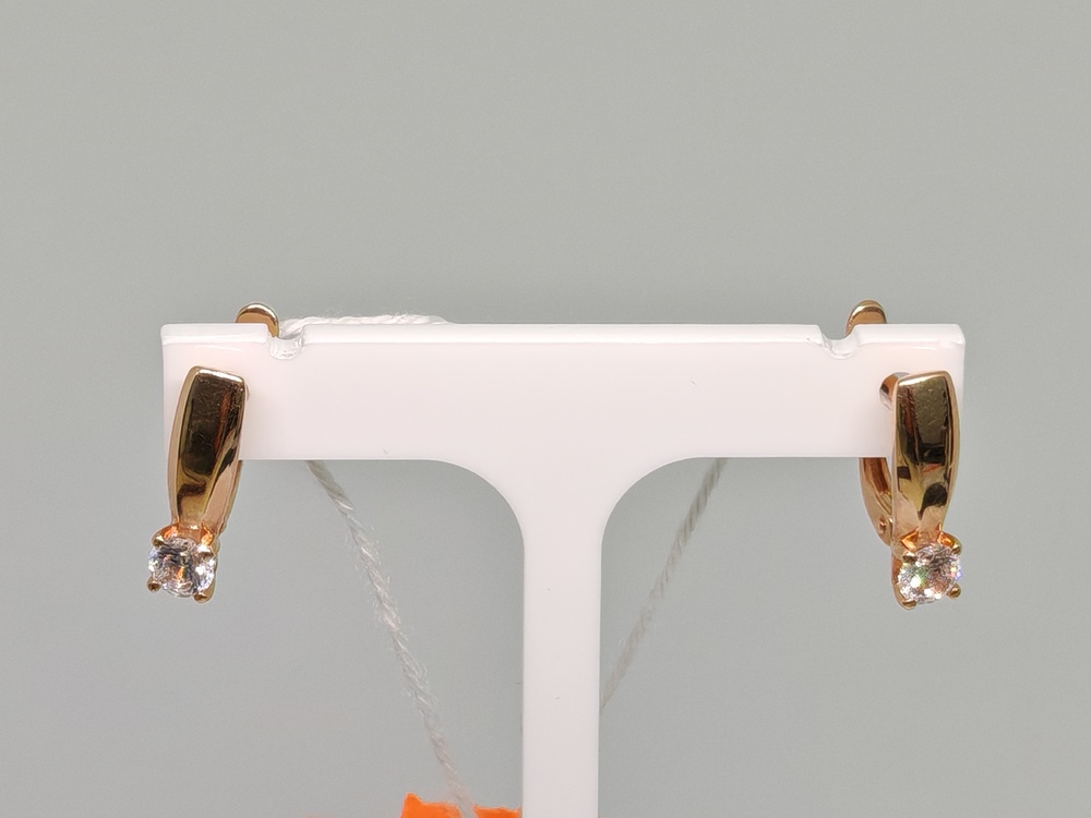 СКМ585 СЕРЬГИ С КАМНЕМ (Au 585)