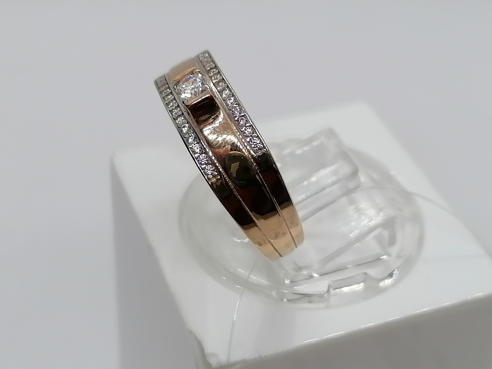 КОЛЬЦО С КАМНЯМИ (Au 585)