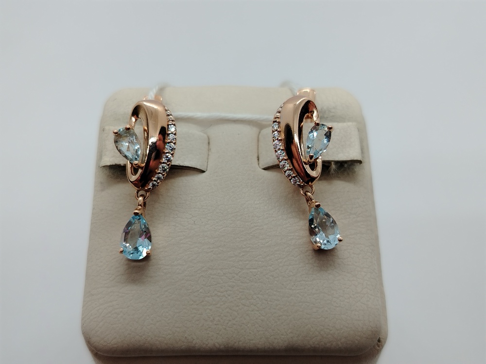 СКМИ585 СЕРЬГИ С КАМНЯМИ (Au 585)