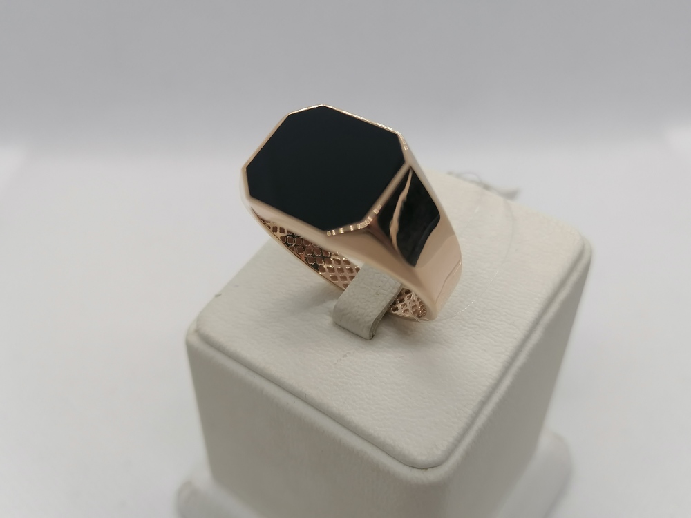 920457Аг.Ч. КОЛЬЦО ПЕЧАТКА с камнем (Au 585)